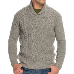 Irelandseye Knitted Clonard Shawl Collar Cable Pullover>J. W. Hulme Co Outlet