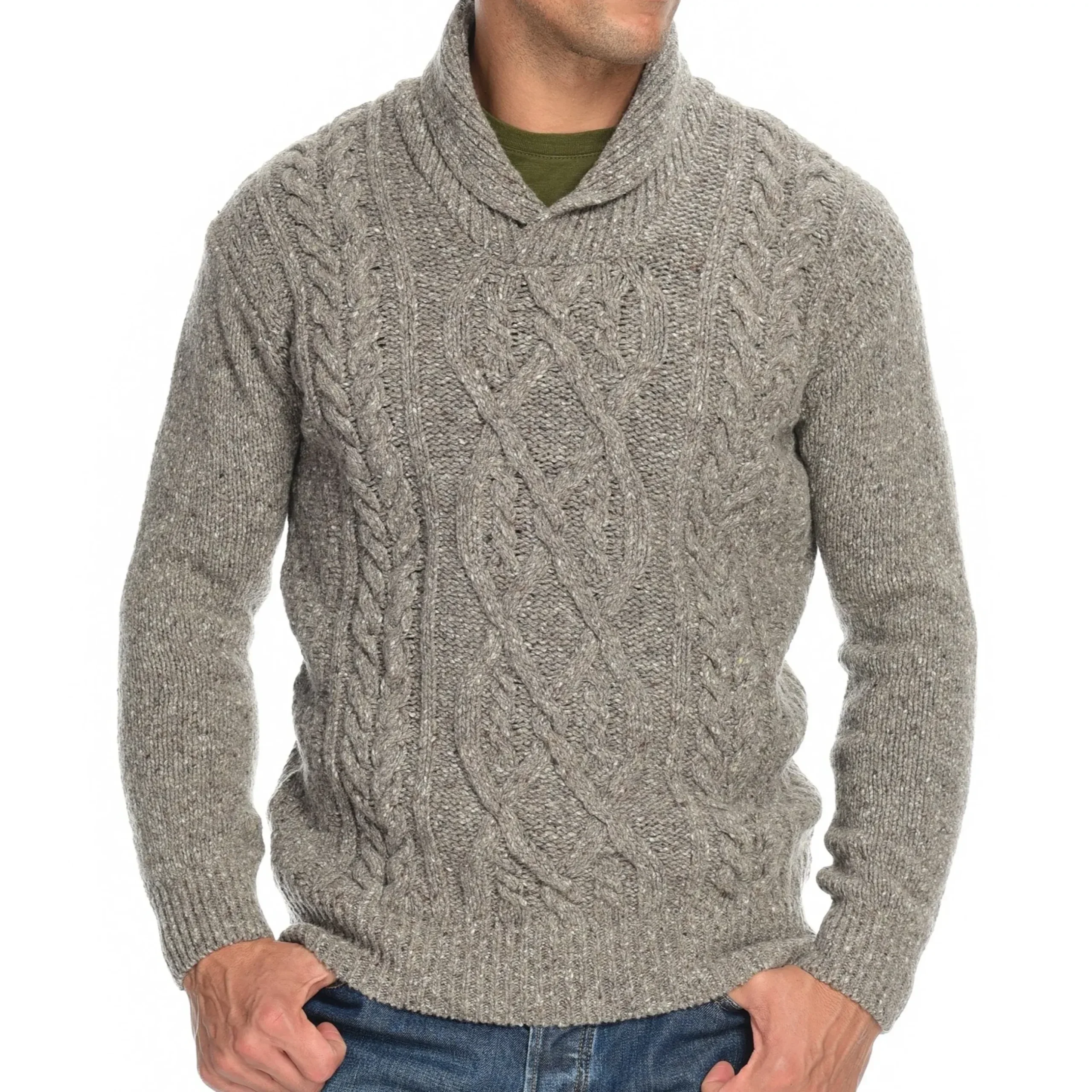 Irelandseye Knitted Clonard Shawl Collar Cable Pullover>J. W. Hulme Co Outlet