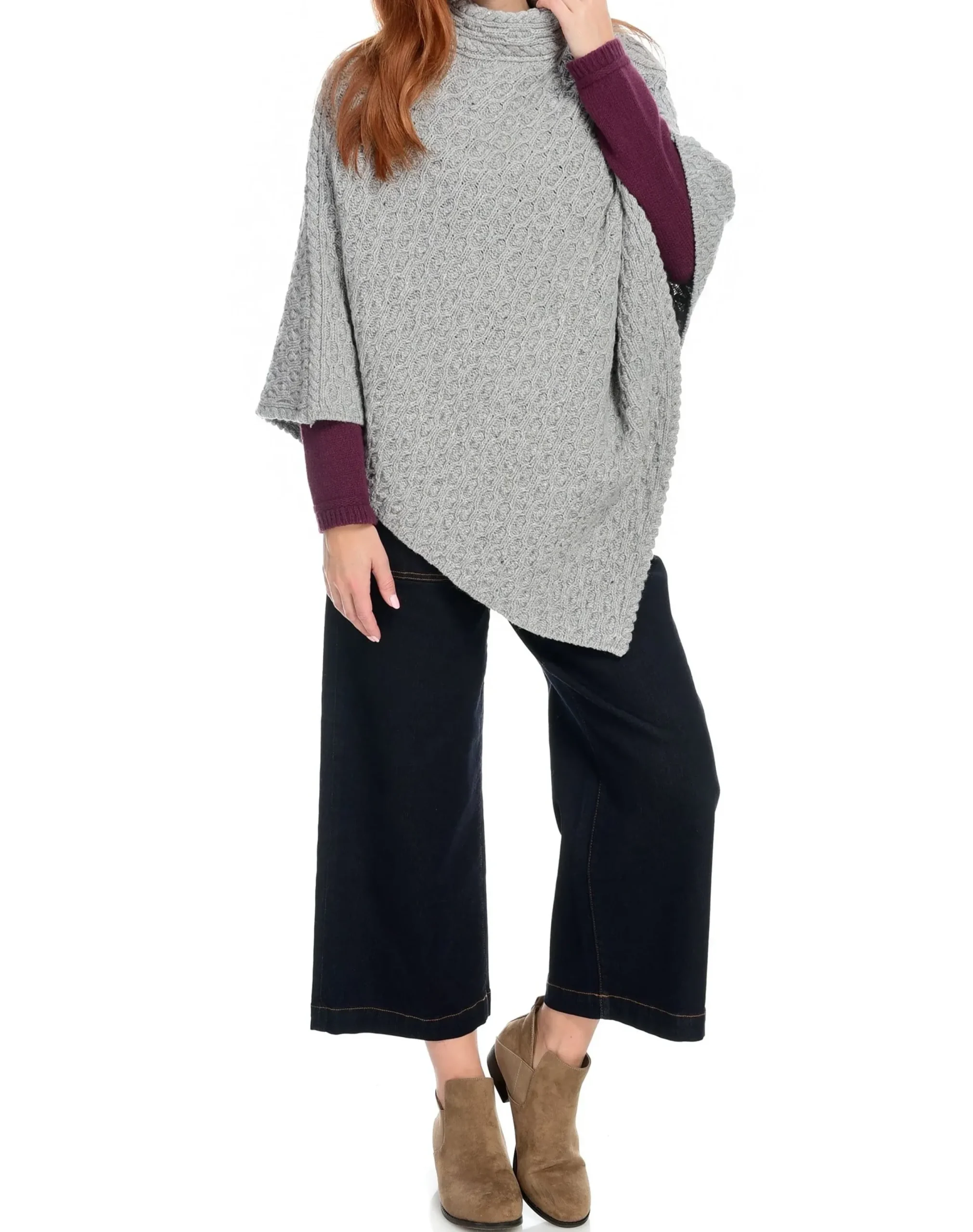 Irelandseye Newport High Neck Cable Poncho>J. W. Hulme Co Outlet