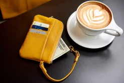 Pearl Zip Wristlet Pouch Pebble Leather><noscript><img width=
