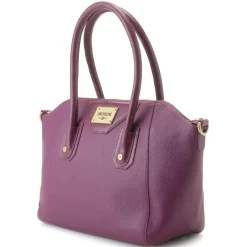 Skye Glazed Pebble Grain Leather Satchel><noscript><img width=